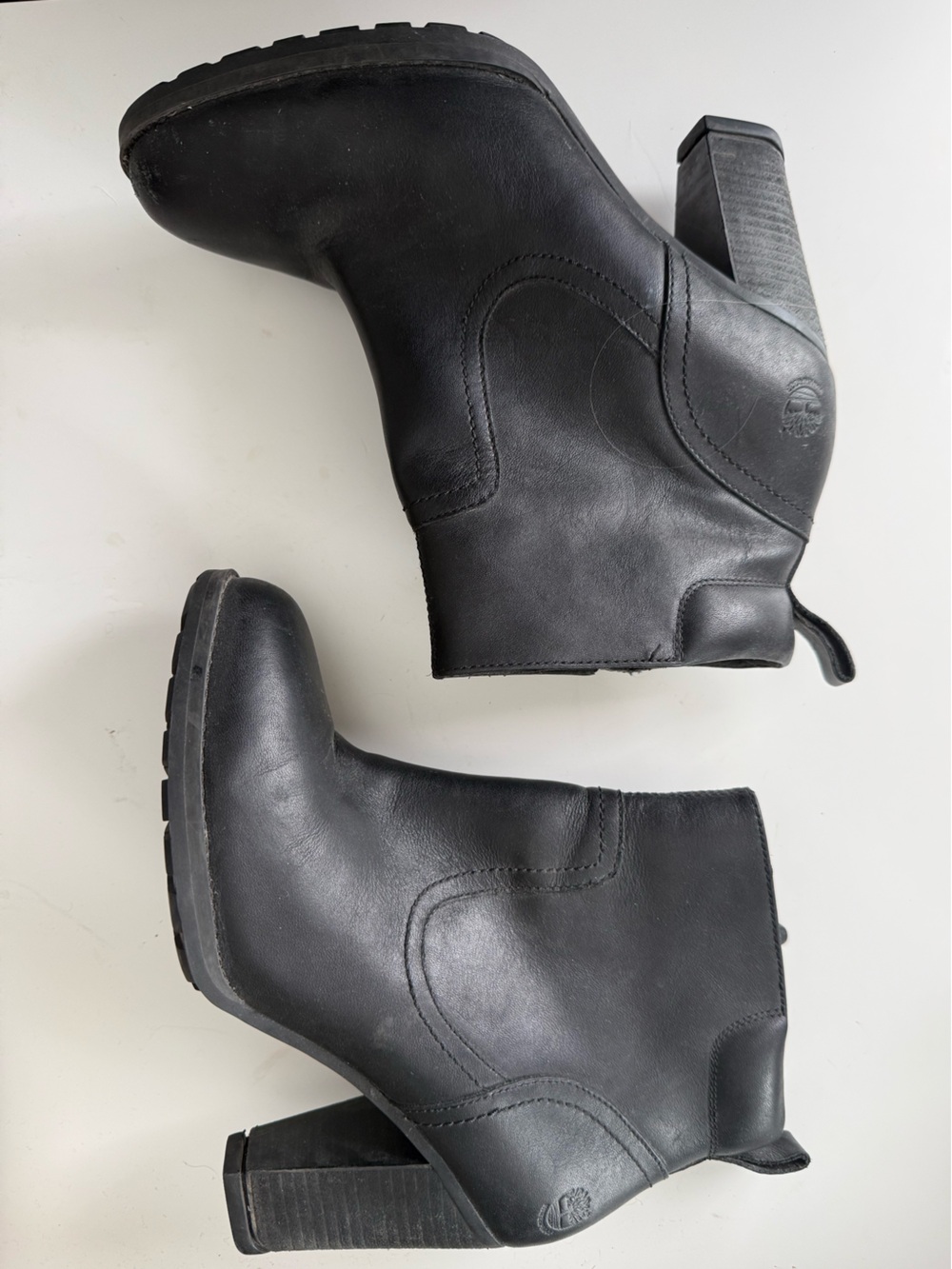 Timberland Black Leather Ankle Booties